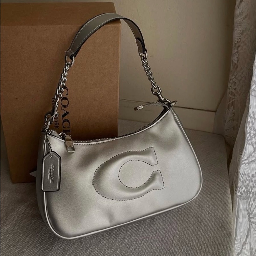 COACH Teri Silver/Metallic Shoulder Bag